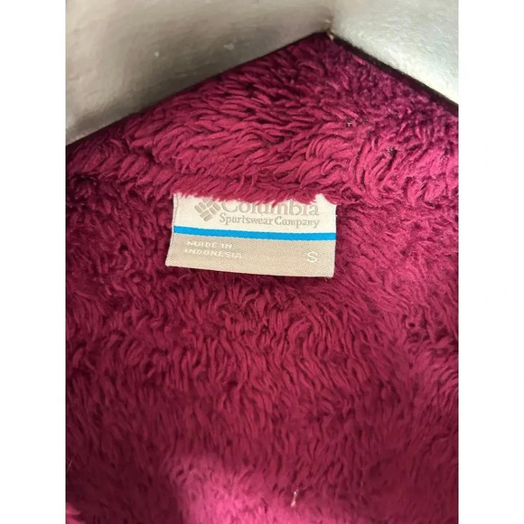 Columbia Purple Fleece Jacket Full Zip Plush Sherpa Winter Outdoor Coat Size S - Picture 5 of 6